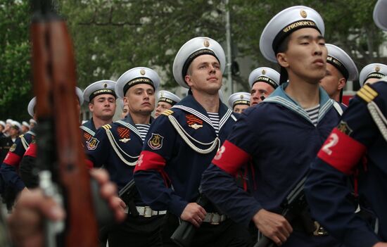 Victory Parade rehearsal in Sevastopol