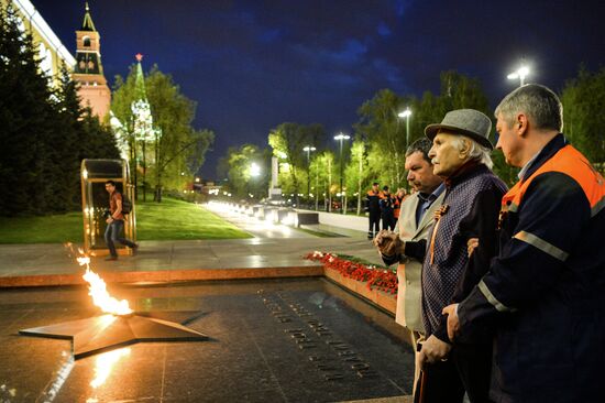 Eternal Flame memorial under maintenance in Alexander Garden