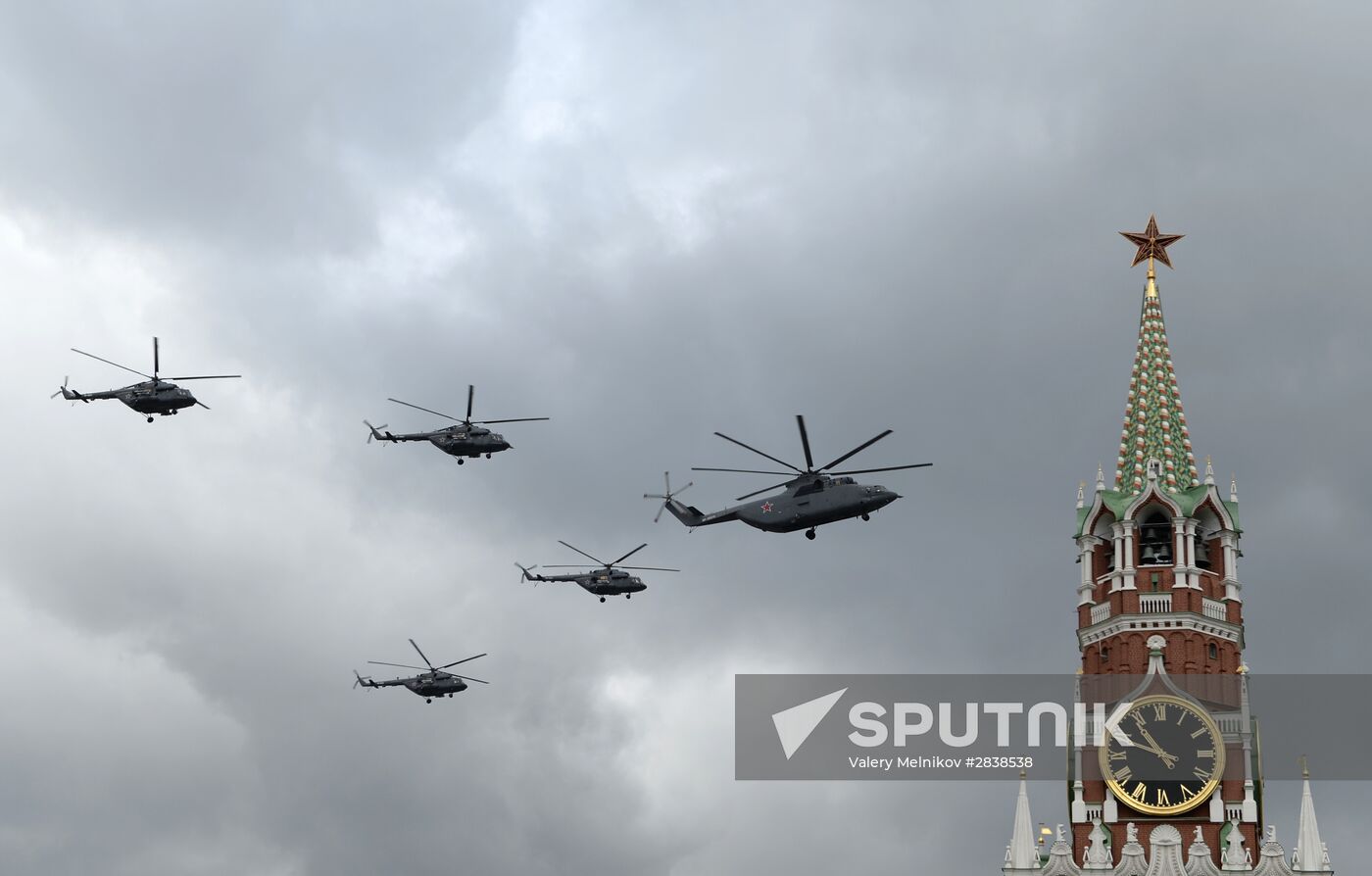 Russian military aircraft during Victory Day parade rehearsal