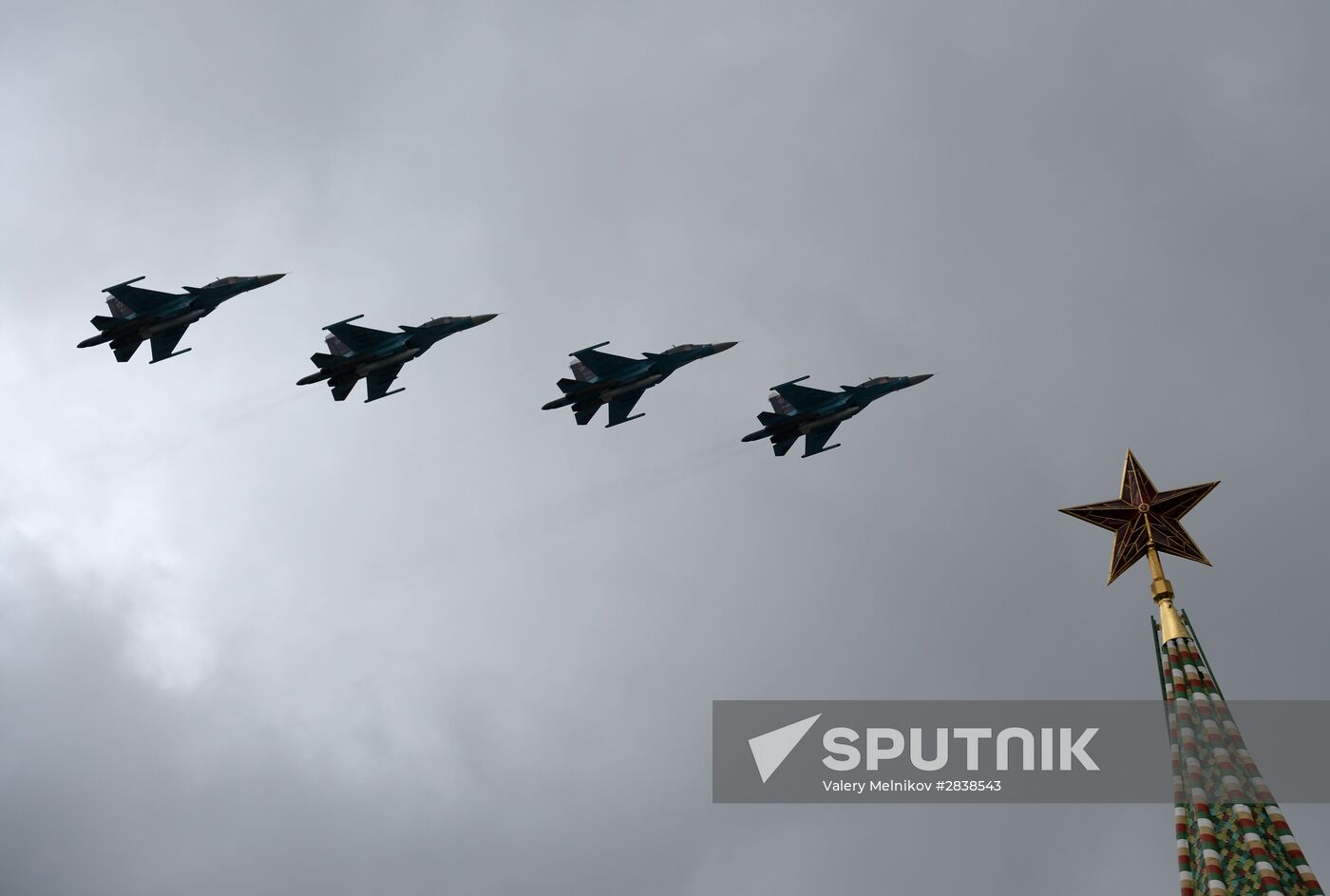 Russian military aircraft during Victory Day parade rehearsal