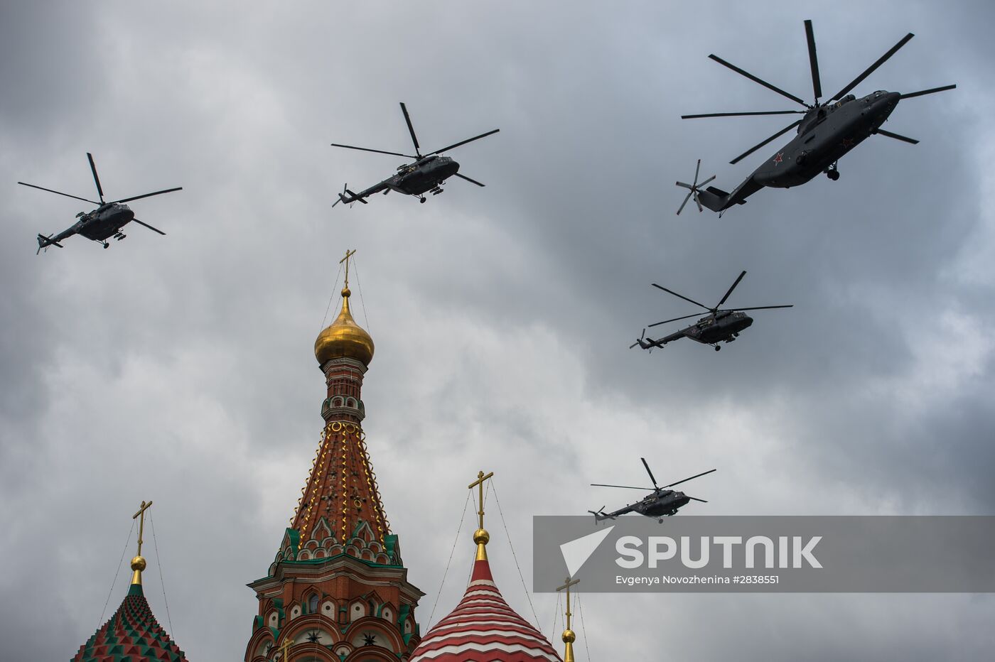 Russian military aircraft during Victory Day parade rehearsal