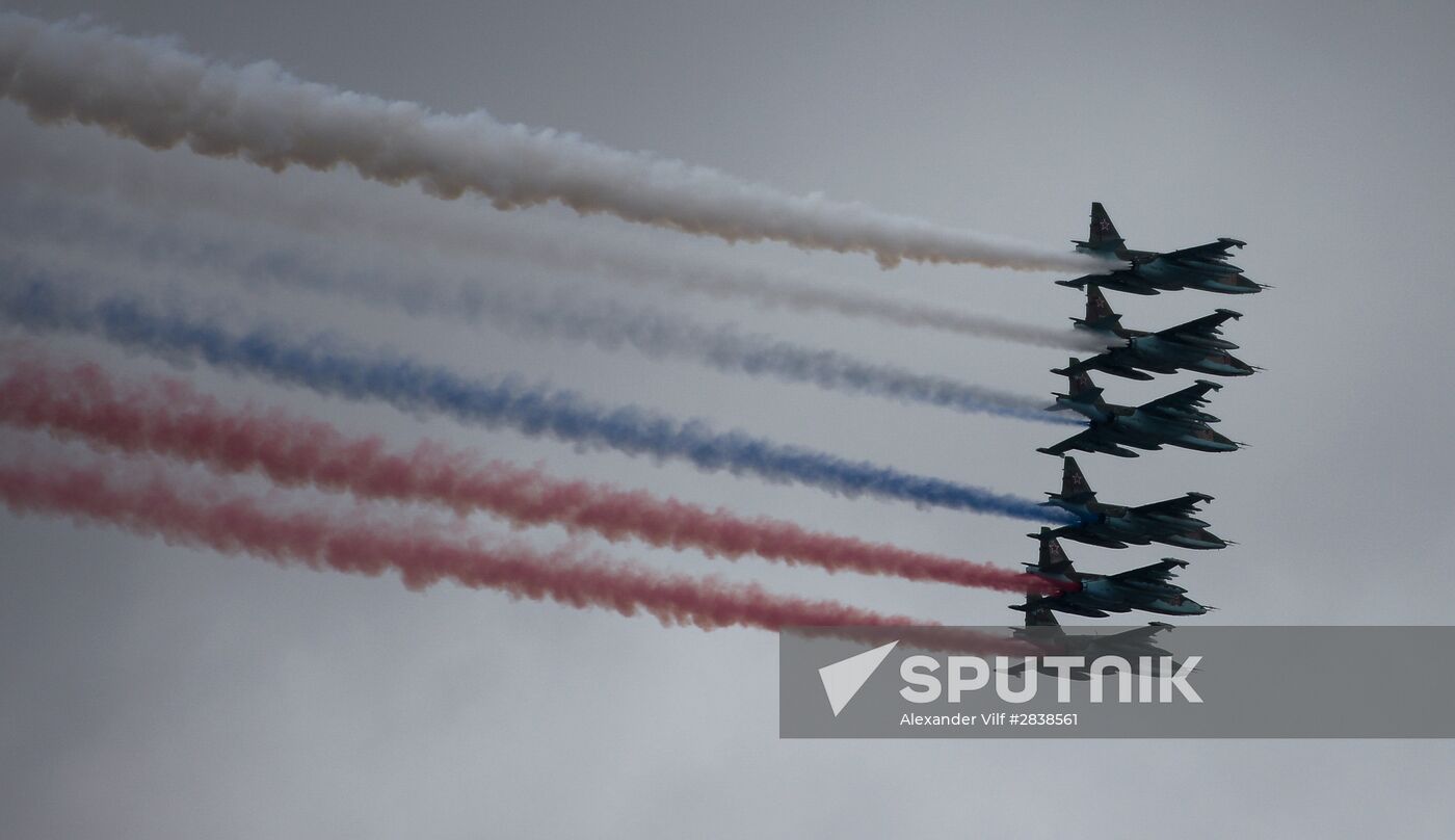 Russian military aircraft during Victory Day parade rehearsal