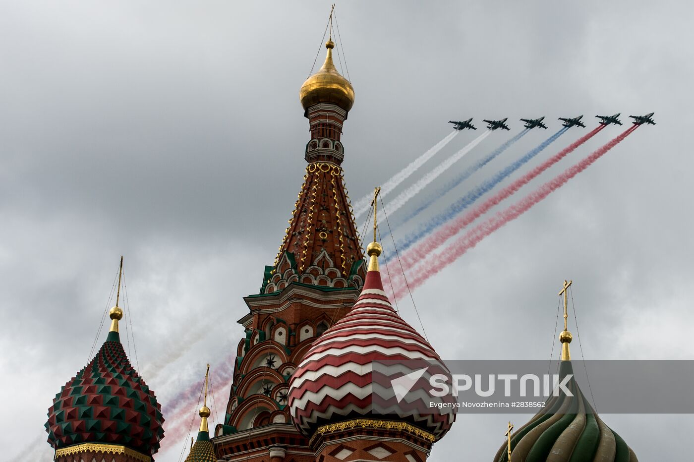 Russian military aircraft during Victory Day parade rehearsal