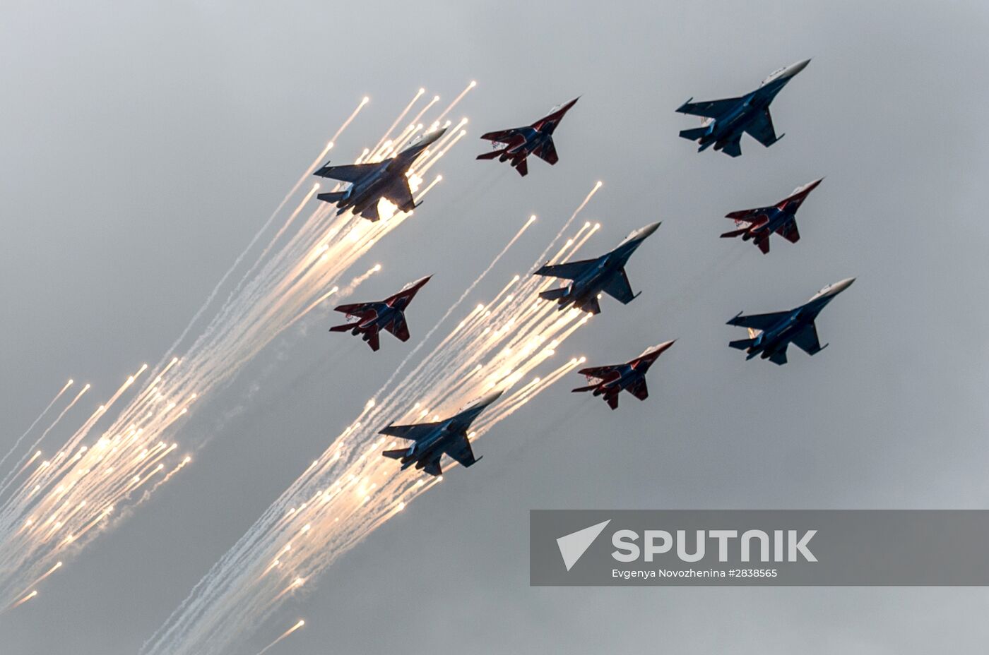 Russian military aircraft during Victory Day parade rehearsal