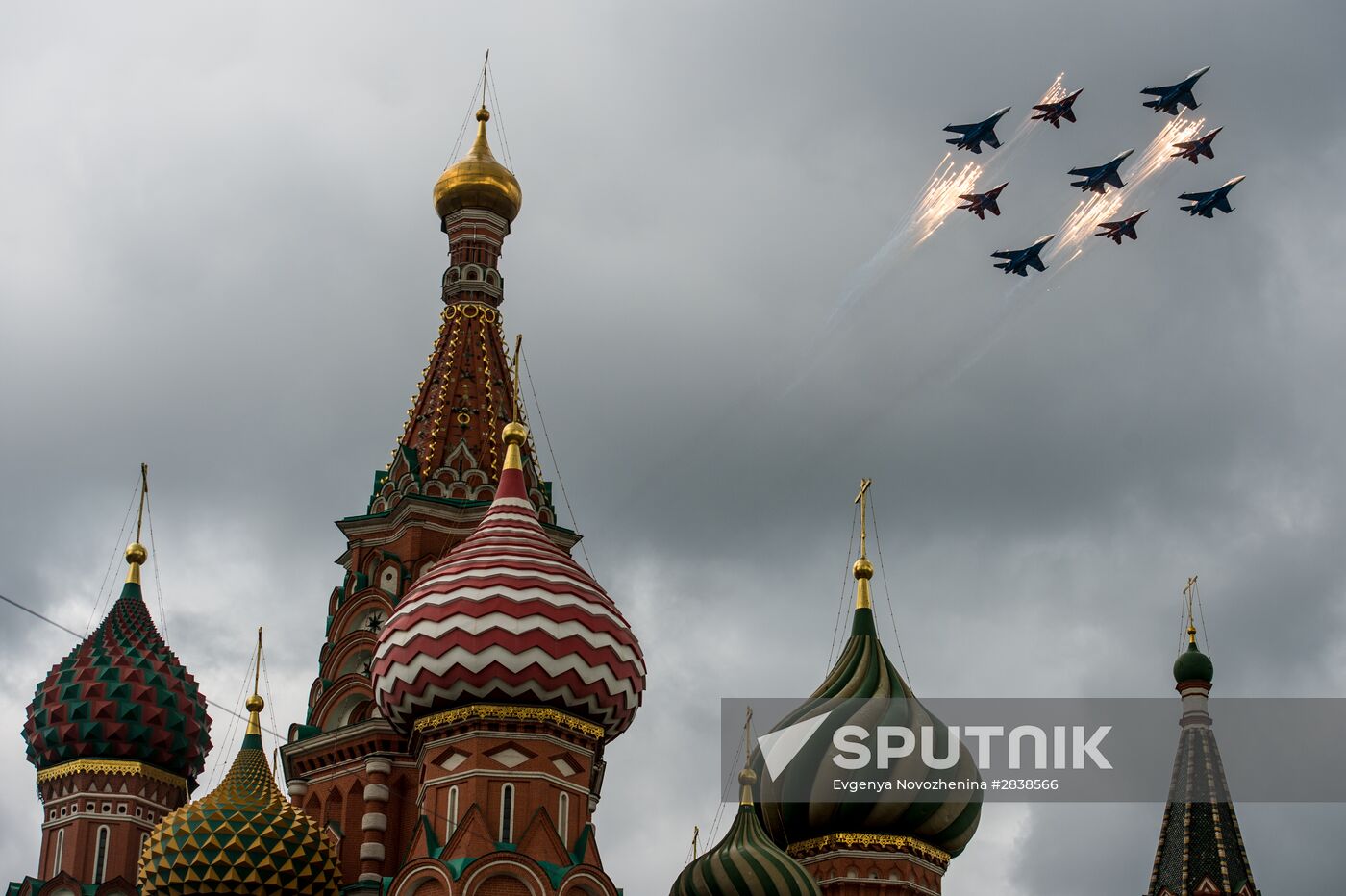Russian military aircraft during Victory Day parade rehearsal