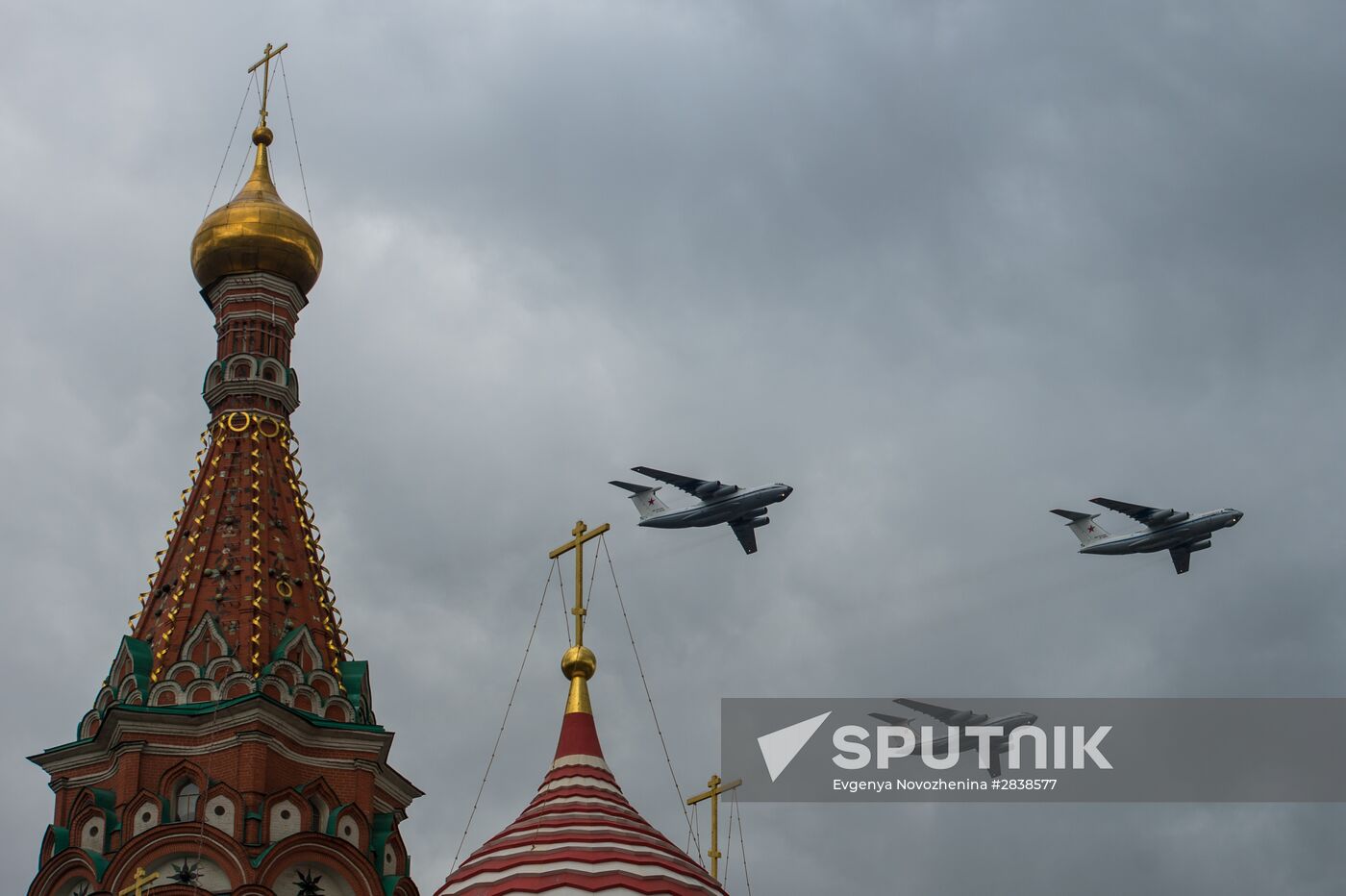 Russian military aircraft during Victory Day parade rehearsal