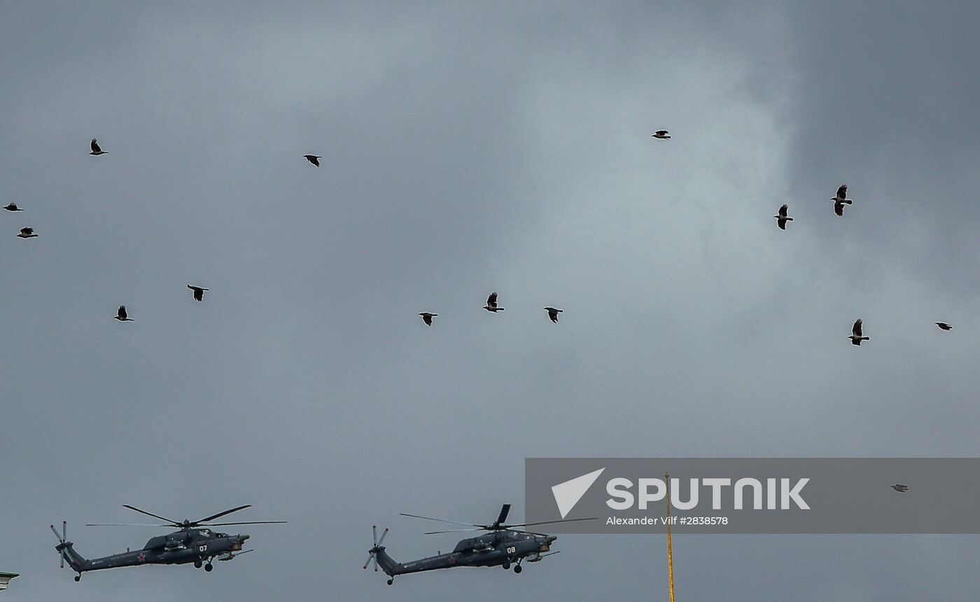 Russian military aircraft during Victory Day parade rehearsal
