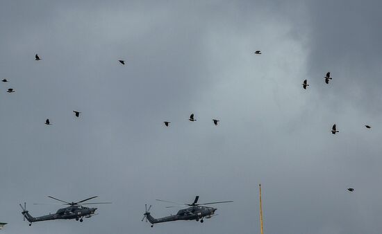 Russian military aircraft during Victory Day parade rehearsal