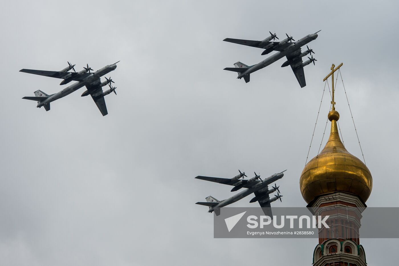 Russian military aircraft during Victory Day parade rehearsal