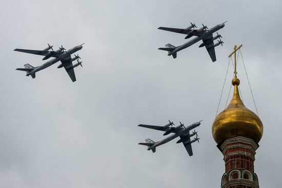 Russian military aircraft during Victory Day parade rehearsal