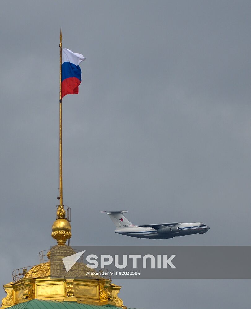 Russian military aircraft during Victory Day parade rehearsal