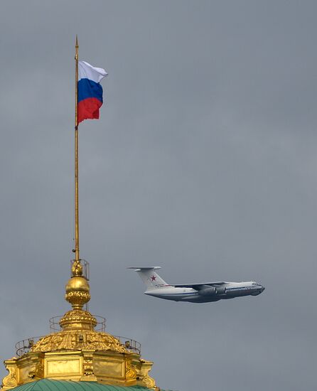 Russian military aircraft during Victory Day parade rehearsal