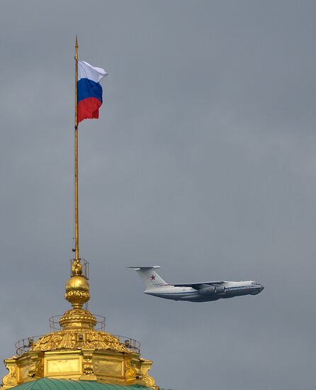 Russian military aircraft during Victory Day parade rehearsal