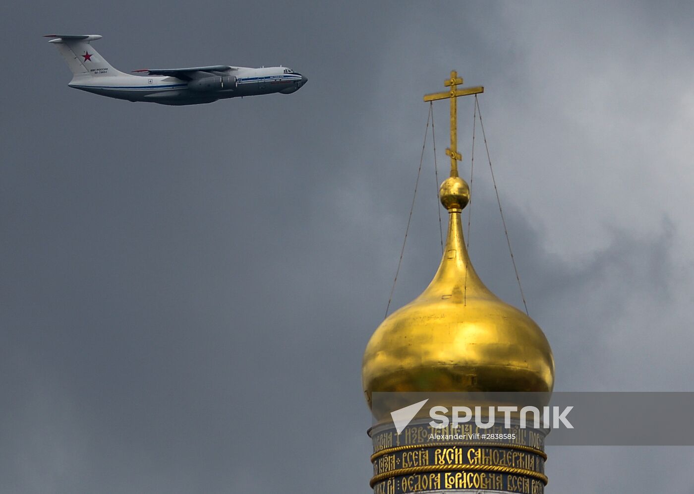 Russian military aircraft during Victory Day parade rehearsal