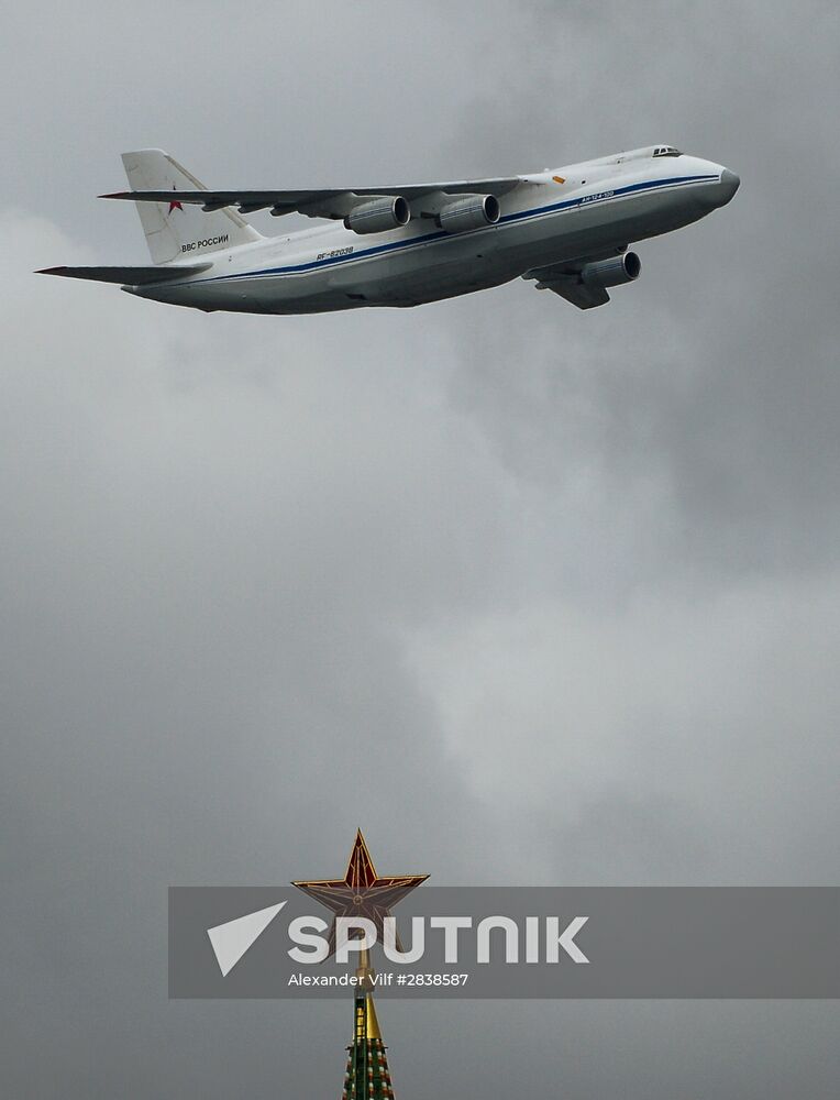 Russian military aircraft during Victory Day parade rehearsal