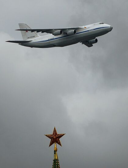 Russian military aircraft during Victory Day parade rehearsal