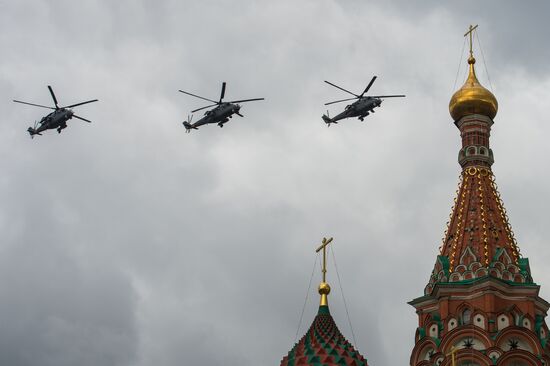 Russian military aircraft during Victory Day parade rehearsal