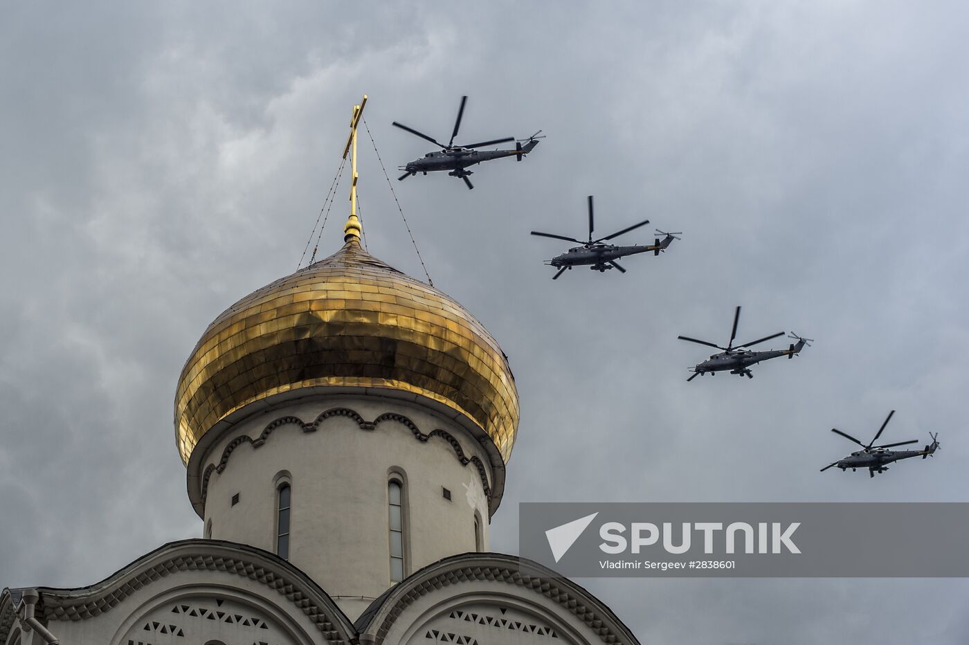 Russian military aircraft during Victory Day parade rehearsal
