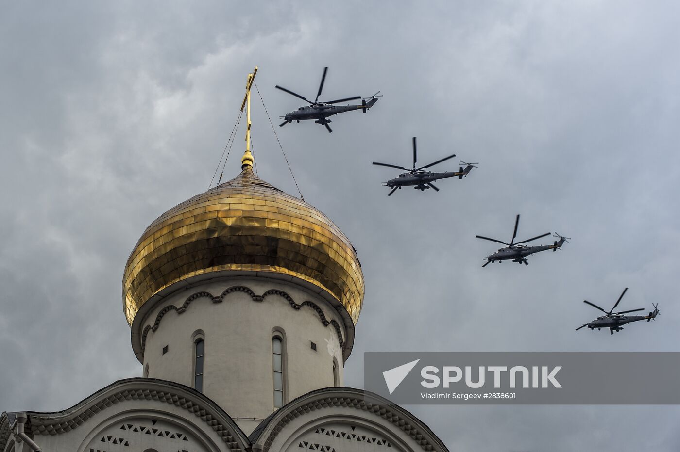 Russian military aircraft during Victory Day parade rehearsal
