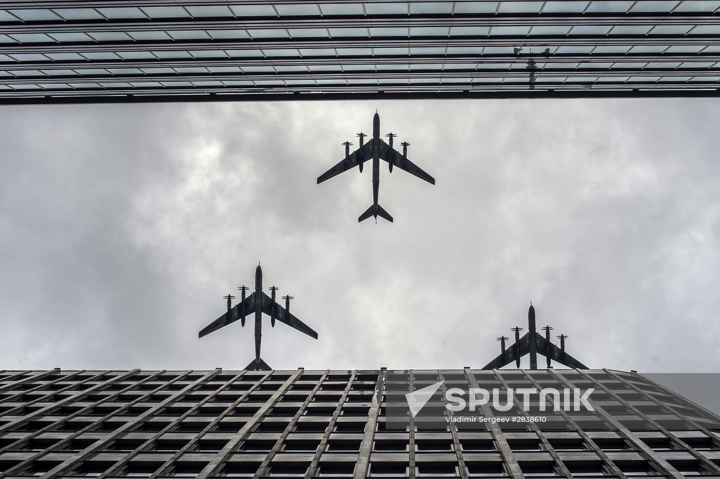Russian military aircraft during Victory Day parade rehearsal