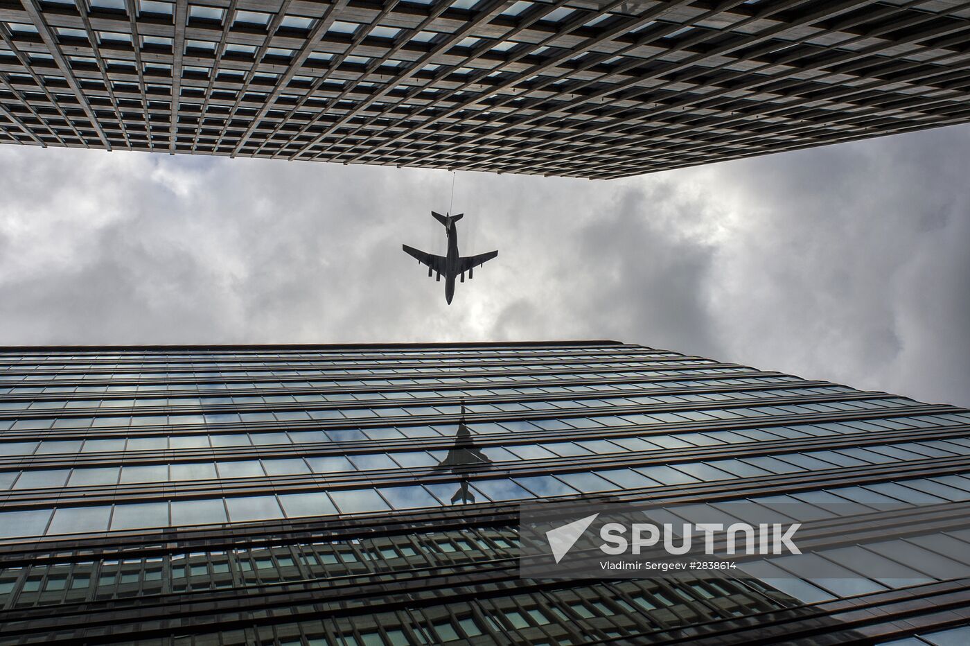Russian military aircraft during Victory Day parade rehearsal