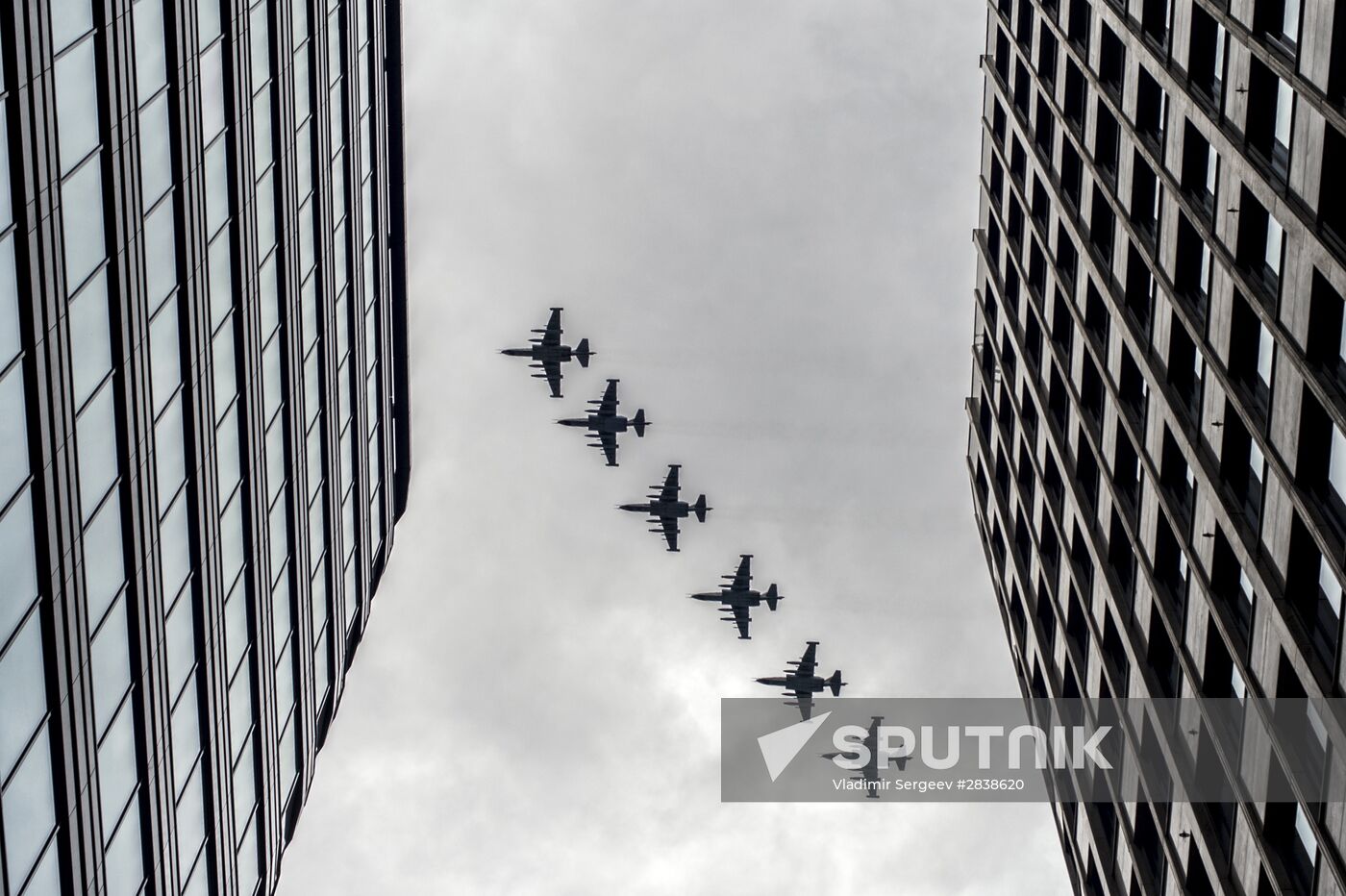 Russian military aircraft during Victory Day parade rehearsal