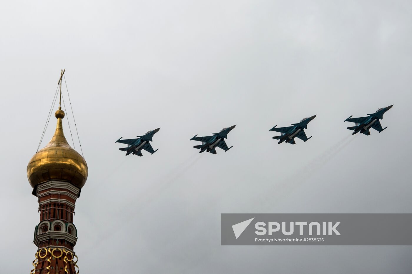 Russian military aircraft during Victory Day parade rehearsal