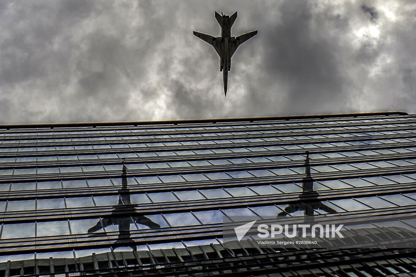 Russian military aircraft during Victory Day parade rehearsal