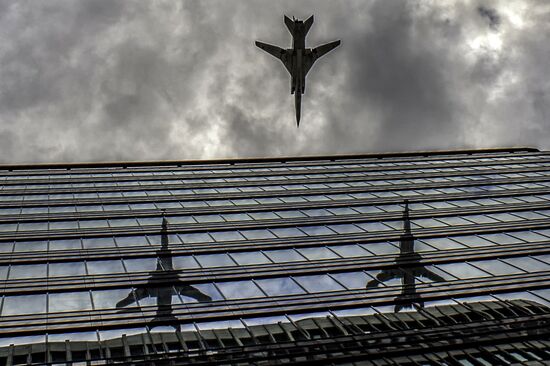 Russian military aircraft during Victory Day parade rehearsal
