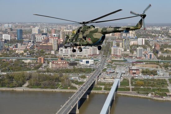 Victory Day parade rehearsal in Novosibirsk