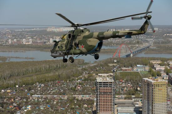 Victory Day parade rehearsal in Novosibirsk