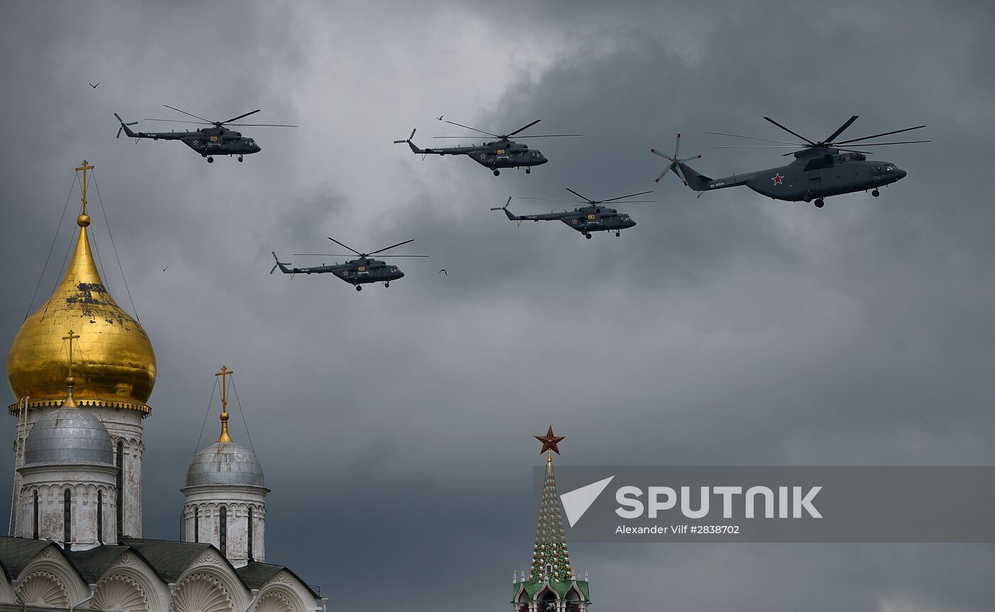 Russian military aircraft during Victory Day parade rehearsal