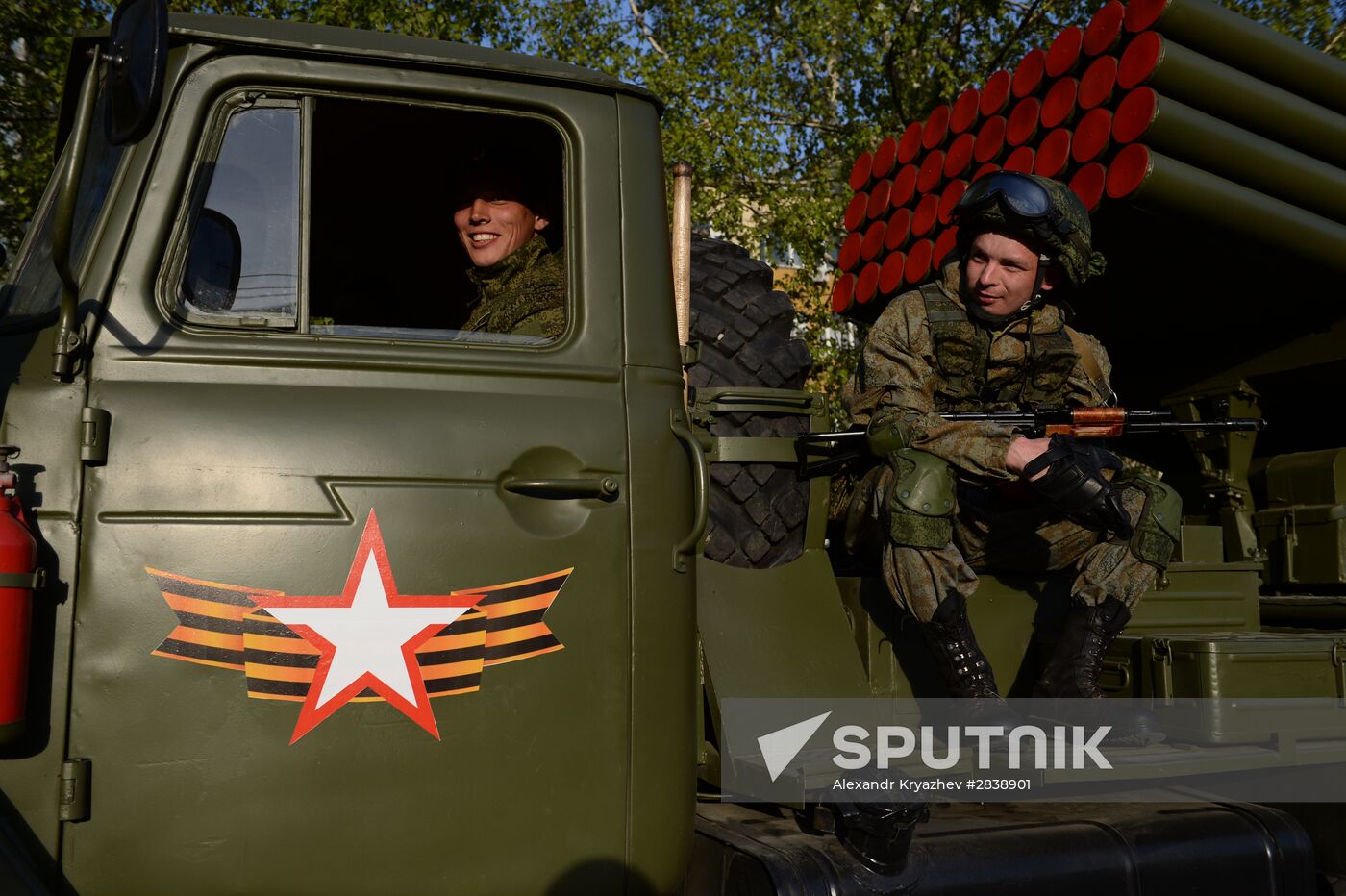 Victory Day parade rehearsal in Novosibirsk