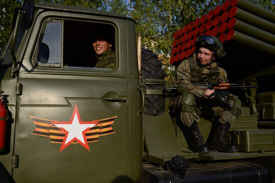 Victory Day parade rehearsal in Novosibirsk