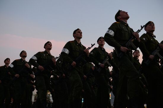 Victory Day parade rehearsal in Novosibirsk