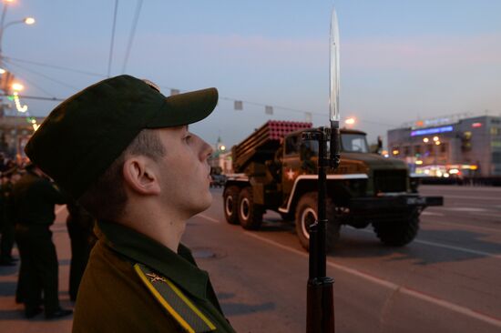 Victory Day parade rehearsal in Novosibirsk