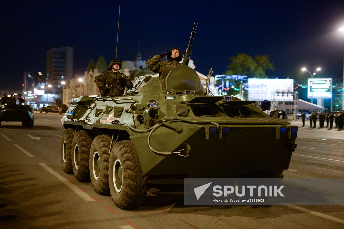 Victory Day parade rehearsal in Novosibirsk