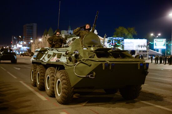 Victory Day parade rehearsal in Novosibirsk