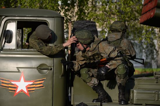 Victory Day parade rehearsal in Novosibirsk