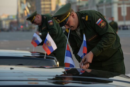 Victory Day parade rehearsal in Novosibirsk