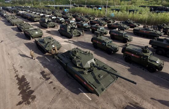 Preparations for Victory Day parade in Moscow