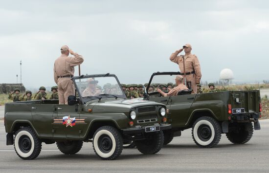 Final Victory Day parade practice at Khmeimim airbase in Syria