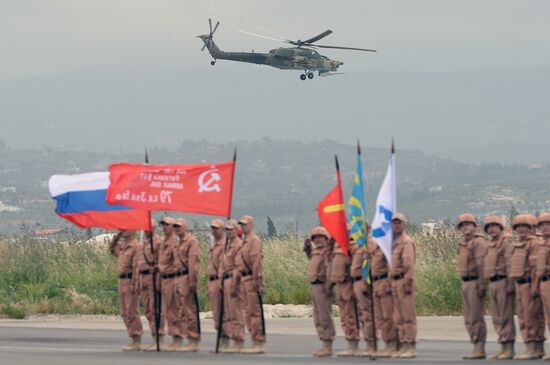 Final Victory Day parade practice at Khmeimim airbase in Syria