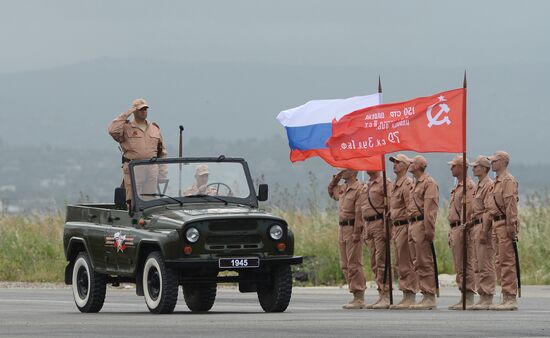 Final Victory Day parade practice at Khmeimim airbase in Syria