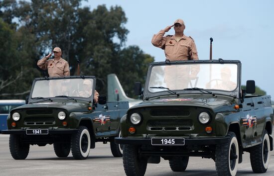 Final Victory Day parade practice at Khmeimim airbase in Syria