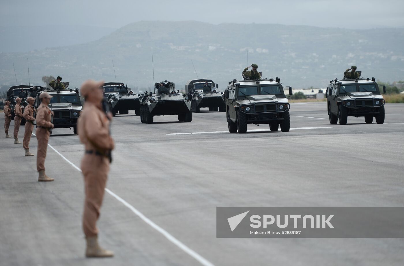 Final Victory Day parade rehearsal at Khmeimim airbase in Syria