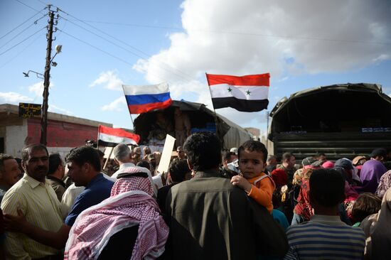 Distribution of Russian humanitarian aid in Syria