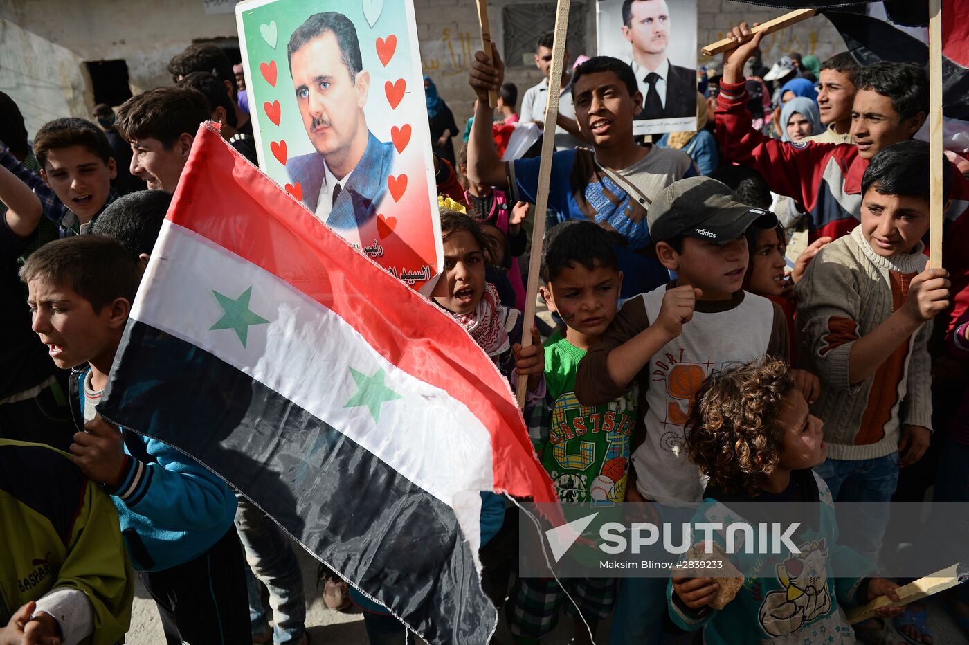 Distribution of Russian humanitarian aid in Syria