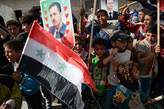 Distribution of Russian humanitarian aid in Syria