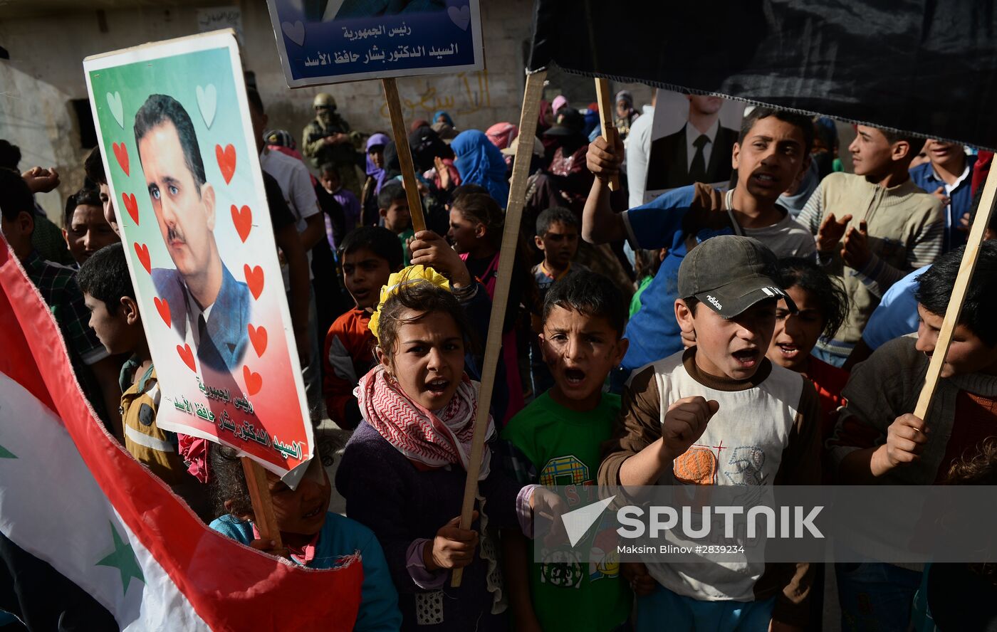 Distribution of Russian humanitarian aid in Syria